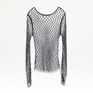 zara fishnet top